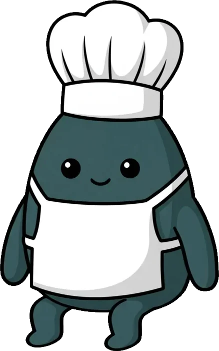Sprout in a chef's toque and apron