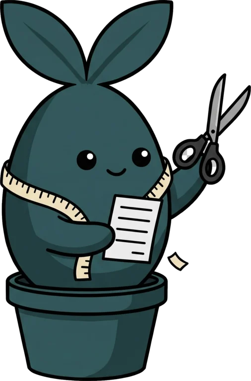Sprout the tailor, snipping a CV draft to size