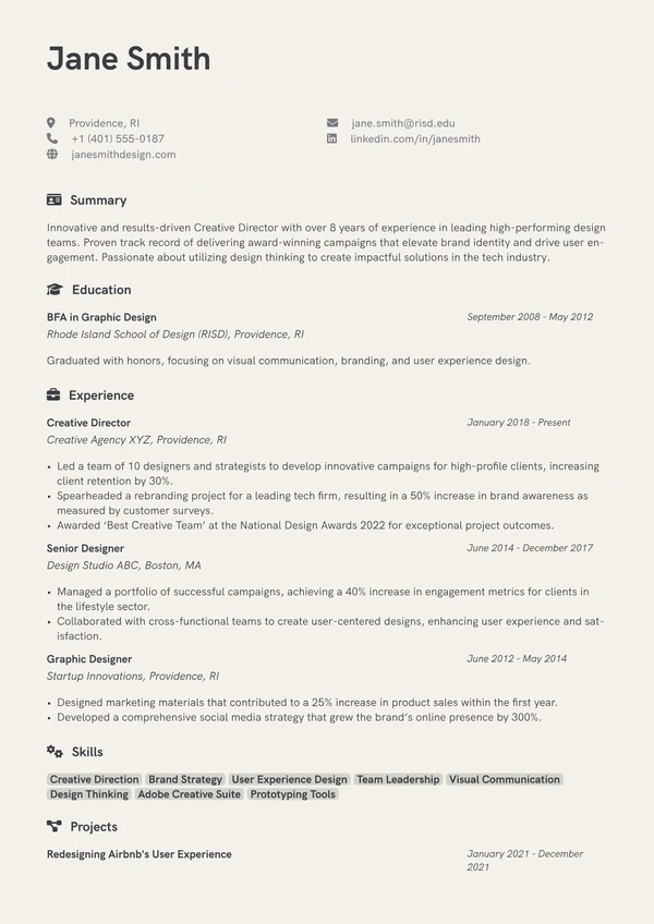 Creative resume template - modern design for creative professionals