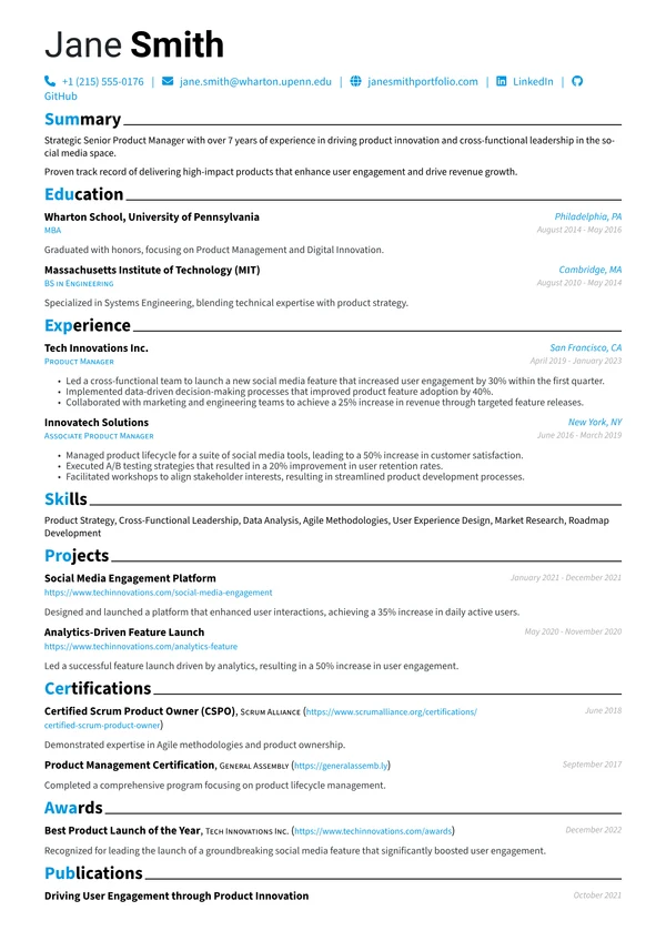 Modern resume template - contemporary ATS-friendly CV design
